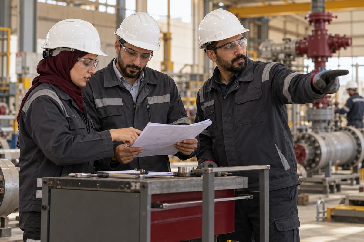 Illustrative scene: Supplier-quality team reviewing operational evidence at a service workshop.